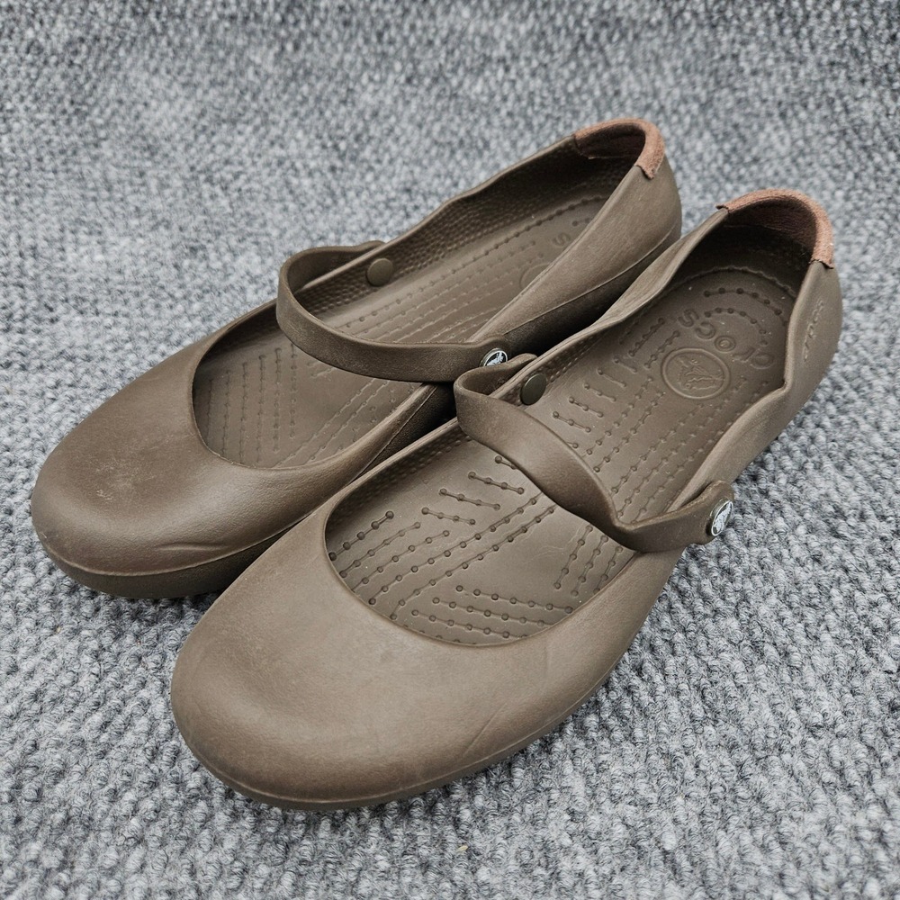 Crocs Alice (Women's 8) Brown Mary Jane Flats Comfort Casual Slip On Shoes Flats
